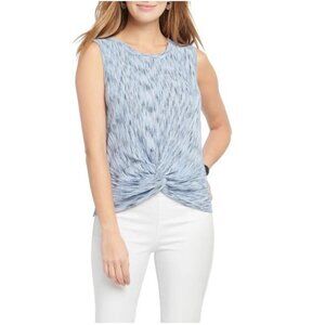Nic+Zoe Mottled Stripe Twist Hem Sweater Tank